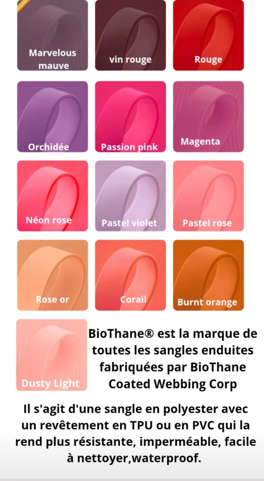 Collier Biothane 38 mm – Bande 25 mm Uni ou Imprimée – Attache Centrale – Image 6